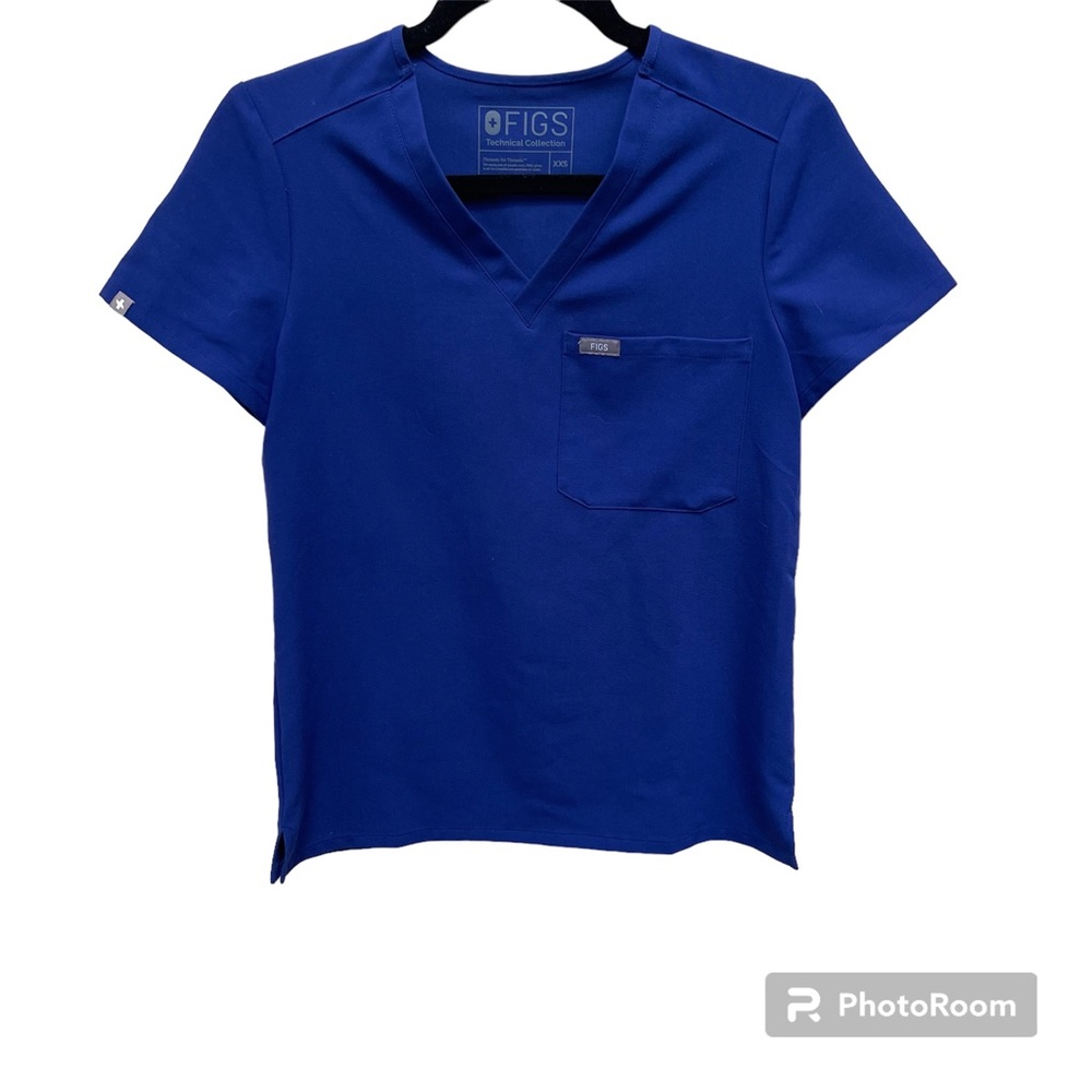Figs Catarina™ One-Pocket Scrub Top in Royal Blue Size XXS